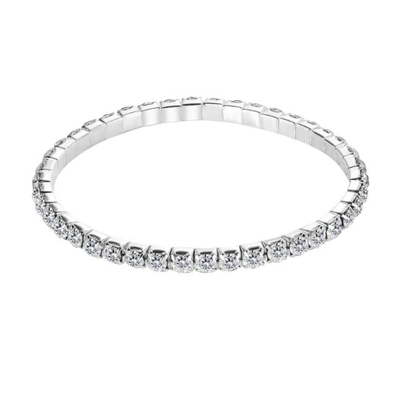 PONPRNGY Moissanite Tennis Bracelet Alloy Imitation Diamond Tennis Bracelet Round Cut Moissanite Bracelet for Women Men Valentine's Day Gift