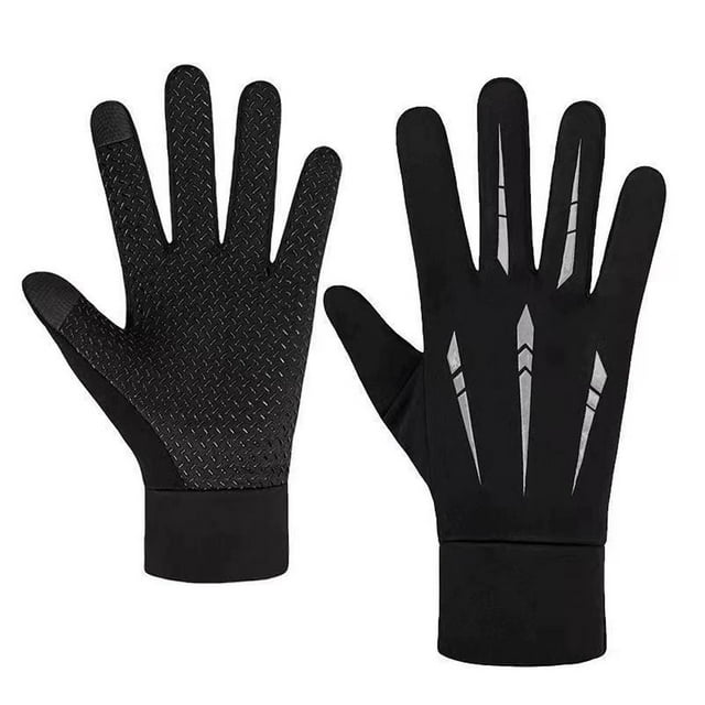 Mens Warm Winter Riding Gloves - Insulated Velvet Touchscreen Gloves for Cycling, Commuting & Outdoor Work, Windproof Waterproof Polyester Fleece-Lined, One Size