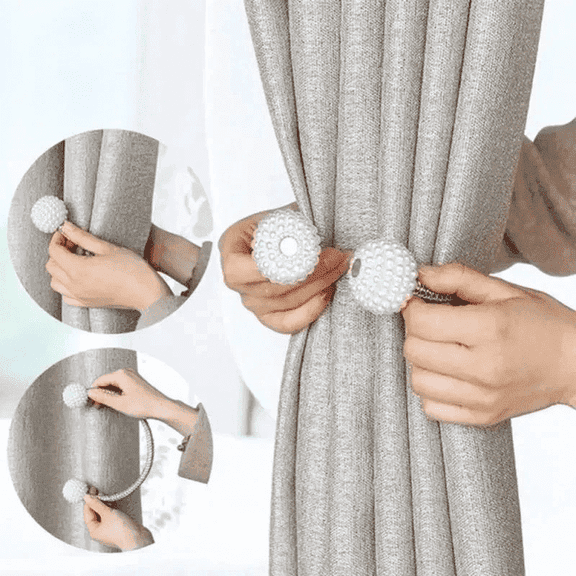 OUKITEL FFPOWER Magnetic Curtain Tiebacks-2 Pcs, Curtain Tie Backs for Curtains Strong Magnet Holders Decorative