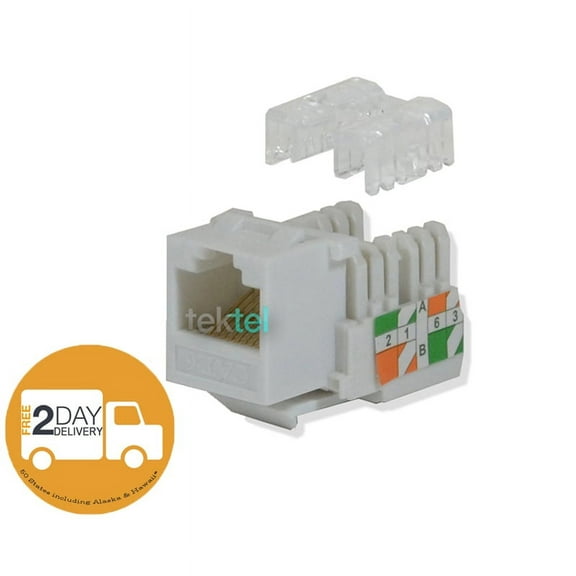CAT6 White Network Ethernet 110 Punchdown 8P8C Keystone Jack (100/pack)