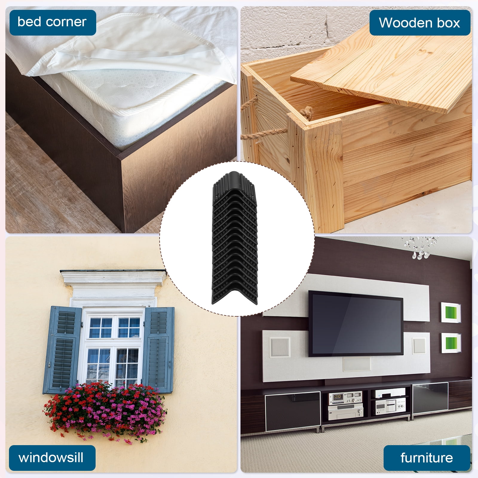 16 Pcs Speaker Cabinet Corners Protector 40x40x79mm Plastic Stackable Guard Wrap Angle Case Edge Box Protection