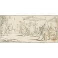 thumbnail image 2 of Giovanni Battista Tiepolo 24x14 Black Ornate Framed Double Matted Museum Art Print Titled: Keys of a City Offered to a Procession of Cardinals Headed by a Riderless Horse (1696-177, 2 of 5