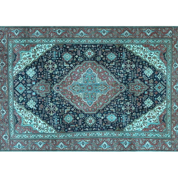 Ahgly Company Indoor Rectangle Persian Light Blue Traditional Area Rugs, 7' x 10'