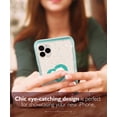 thumbnail image 4 of Vena iPhone 11 Pro Max, vLove Glitter Heart Case Slim Dual Layer Protection - Teal (PC) and Clear TPU with Glitter, 4 of 9