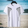 thumbnail image 2 of ZCFZJW Mens Workout Shirts Short Sleeve Athletic Quick Dry Regular Fit Tshirts Shirts Running Gym Crewneck Basic T-Shirts White L, 2 of 4