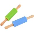 thumbnail image 1 of Mini Silicone Rolling Pin for Kids,Non-stick Surface Wood Handle,9-inch 2 Pack \u2026, 1 of 7