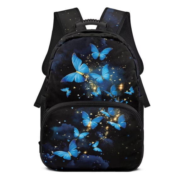 Aplkyhs Butterfly School Backpack for Age 6-18 Large Capacity Ergonomic Padded Straps School Bag for Boys Girls Elementary Middle High School Students Back to School Use
