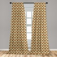 thumbnail image 5 of Ambesonne Floral Curtains, Vintage Repeating Leaves, Pair of 28"x63", Burnt Orange Beige and Peach, 5 of 5