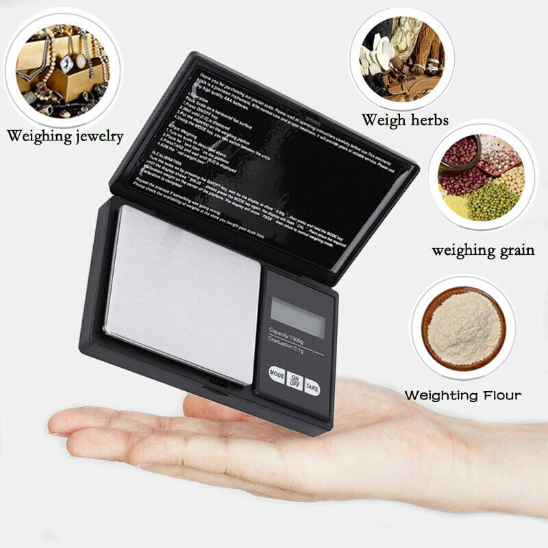 Digital Scale 1000g x 0.1g Jewelry Gram Silver Gold Coin Pocket Size Grain 