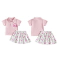 thumbnail image 4 of Okbabeha  Toddler Baby Girl Golf Outfit Short Sleeve Polo T Shirt Golf Print Mini Skirt Set 2Pcs Clothes, 4 of 7