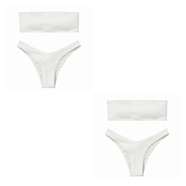 Toystoory Traje de baño de mujer Traje de baño transpirable Ropa de playa Traje de baño de vacaciones Blanco Blanco 2Conjunto
