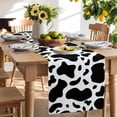 thumbnail image 2 of Table Runner 72 Inches Long for Kitchen Dining, Black and White Dresser Scarf Farmhouse, Dining Table Decorations for Wedding/Parties, Farmhouse Cow Black White 13 x 72 In, 2 of 9