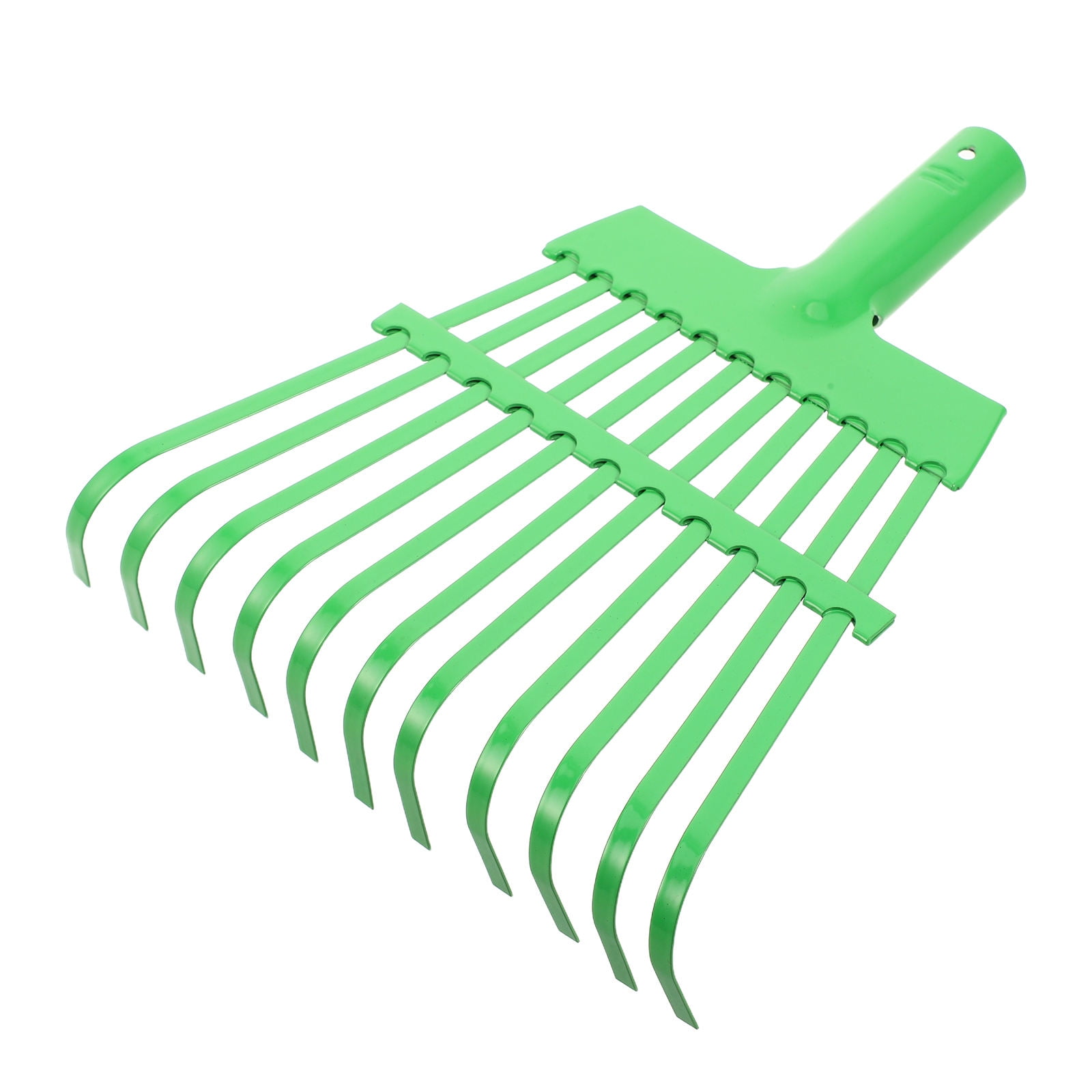 BESTYASH Green Manganese Steel Garden Rake for Yard Cleanup Soil Leaves - and Easy to Maneuver