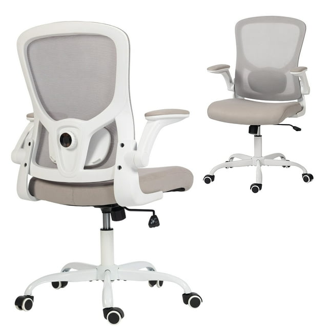 HOMCOM Ergonomic Office Chair, Mesh Desk Chair with Lumbar Support, Grey