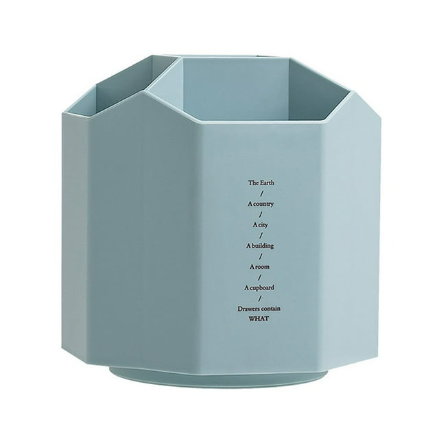 360°Rotating 5 Lattic Pen Holder Stand Office Supplies Storage Organize for Desk