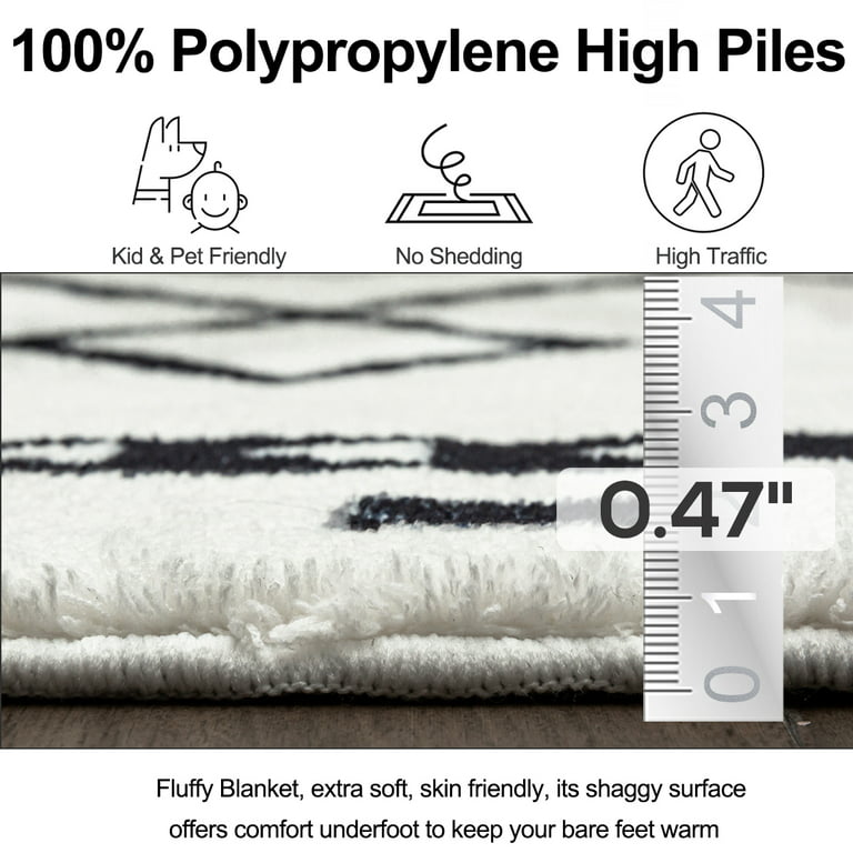 Snailhome Area Rugs for Room, Foldable Non-Slip Carpet Floor Mat
