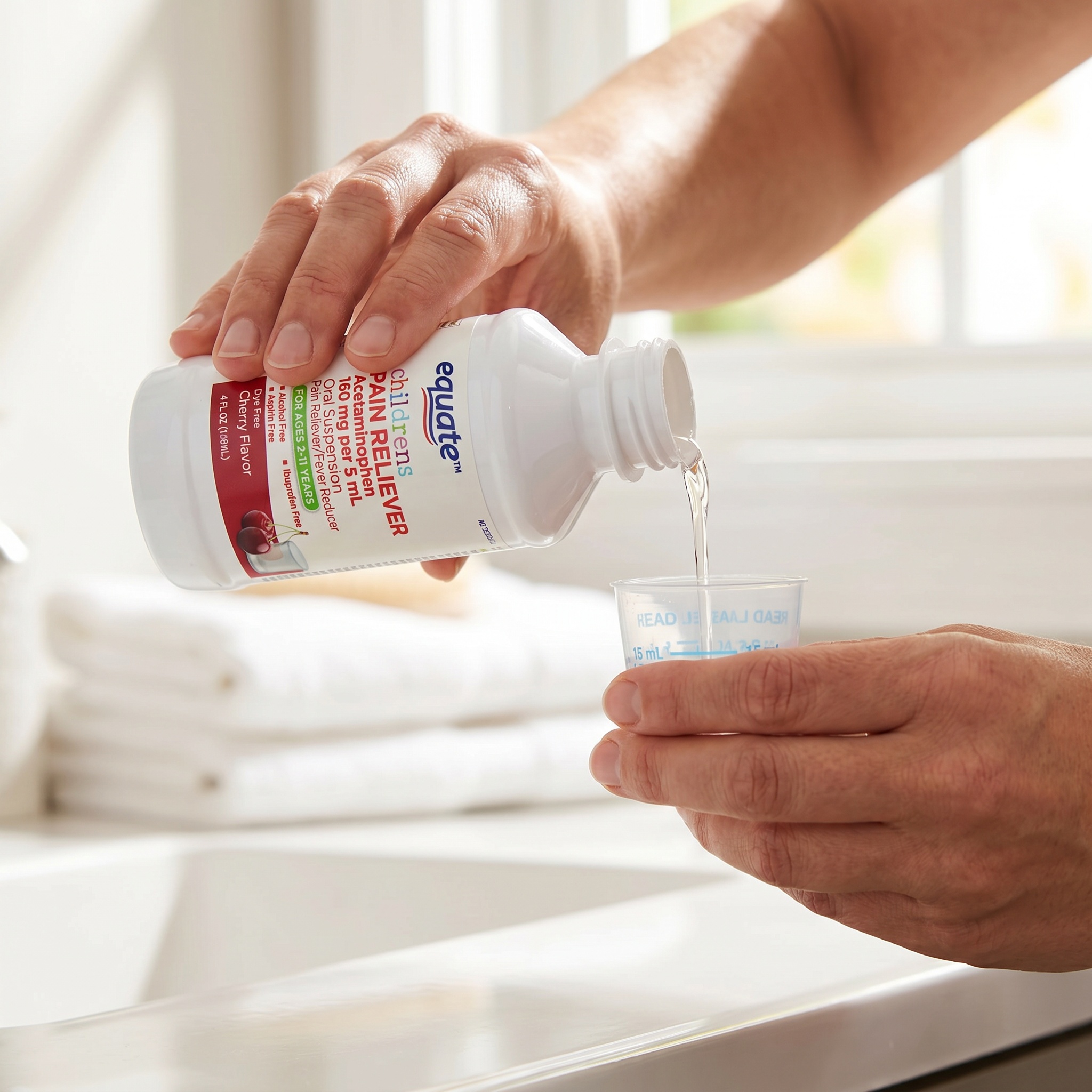 Suspensión oral de acetaminofén para niños, alivio de dolor y fiebre, sin colorantes, sabor cereza, 160 mg, de 2 a 11 años, 4 fl oz 3