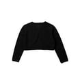 thumbnail image 4 of Aislor Kids Girls Bowknot Knitted Bolero Cardigan Single Button Closure Sweater Black 10, 4 of 7