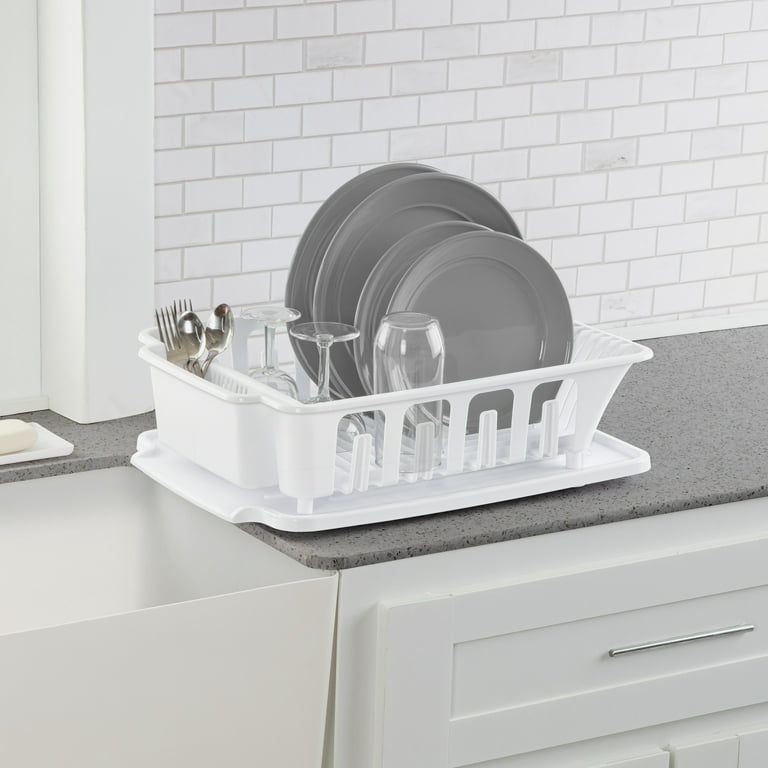 Sterilite Large 2-Piece Dish Drainer Set, White photo 4