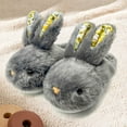 thumbnail image 2 of Hpapadks Kids Slippers Winter Rabbit Shoes Cozy Indoor Outdoor Soft Warm Fuzzy Comfortable Boys Shoes Dark Gray, 2 of 4