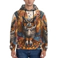 thumbnail image 2 of Zufioo Colorful Owl Tattoo Art Design Fleece Comfortable Hoodie for Mens,Sweatshirt for Men,Pullover Hooded Sweatshirt for Men -X-Large, 2 of 5