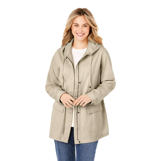 Woman Within Plus Size Lightweight Hooded Jacket - Walmart.com