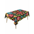 thumbnail image 2 of Boho Flower Tablecloth Rectangle Table Cloths 54x108, Waterproof Tablecloth Outdoor Table Cloth, Red Blue Yellow Colorful Mexico Tribal Washable Table Cover for Kitchen Dinning Party, 2 of 8