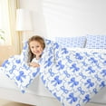 thumbnail image 4 of Feelyou Girls Princess Bow Queen Comforter Set, Cartoon Ribbon Print Bedding Sets, Kawaii Blue Bowknot Reversible Bedding Comforter Set, Lightweight Room Decor, 3-Piece, 4 of 8