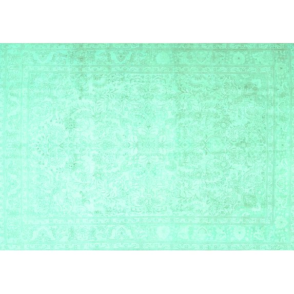 Ahgly Company Indoor Rectangle Persian Turquoise Blue Traditional Area Rugs, 4' x 6'