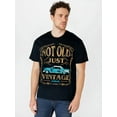 thumbnail image 1 of Graphic T-Shirt Camiseta Hombre1pc Vintage Classic Car Graphic T-Shirt, 100% Cotton Crew Neck Tee, Mature Style Geometric Pattern, Regular Fit, Medium Stretch Knit Fabric, All-Season Unisex Black Sh, 1 of 8