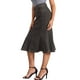 thumbnail image 4 of Falda Midi Acampanada de Cintura Alta de Mezclilla Casual INSPIRE CHIC para Mujeres S Gris Oscuro, 4 of 6