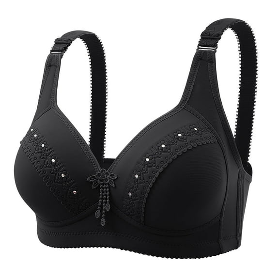 WCJM Up To 50% Off Bra Medium Impact Nylon,Spandex Bra Black,A