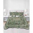thumbnail image 3 of Teal Boho Summer Quilt Set Full Size, Soft Microfiber Quilted Bedding Set with 2 Pillow Shams, Ehtnic Modern Geometric Abstract Art Lightweight All Season Bedspread Coverlet for Bedroom 78"x90", 3 of 6