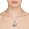 thumbnail image 2 of KIJ Engraved "I Love You Forever" Panda Heart Pendant Necklace, 925 Sterling Silver with Pave Simulated Diamonds Valentine's Day Gift for Women, 2 of 11