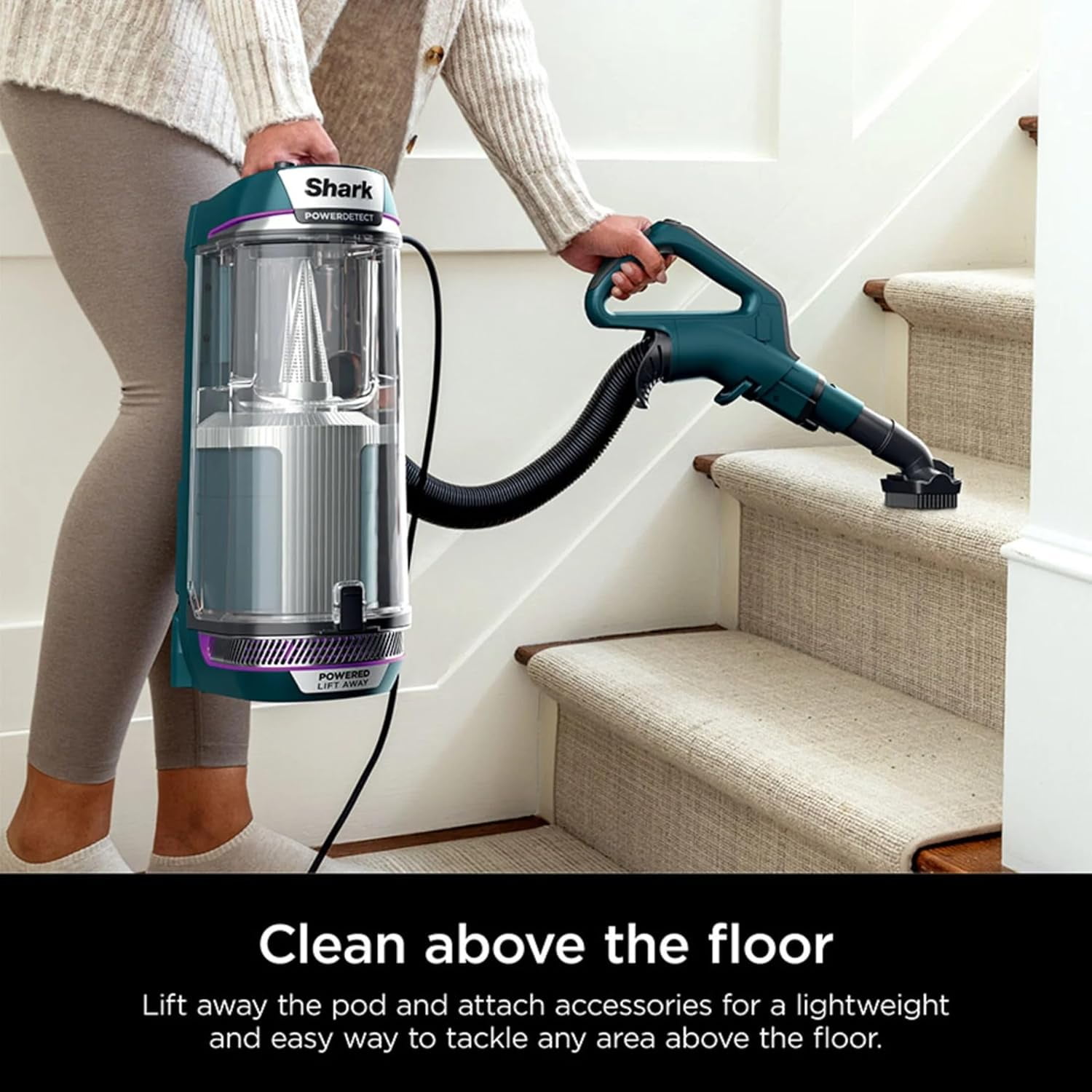 Restored SHARK AZ4000 POWERDETECT Upright Vacuum Cleaner with DuoClean Technology, Odor Neutralizer Technology, Powered Lift-Away, Self Cleaning Brushroll (Refurbished)