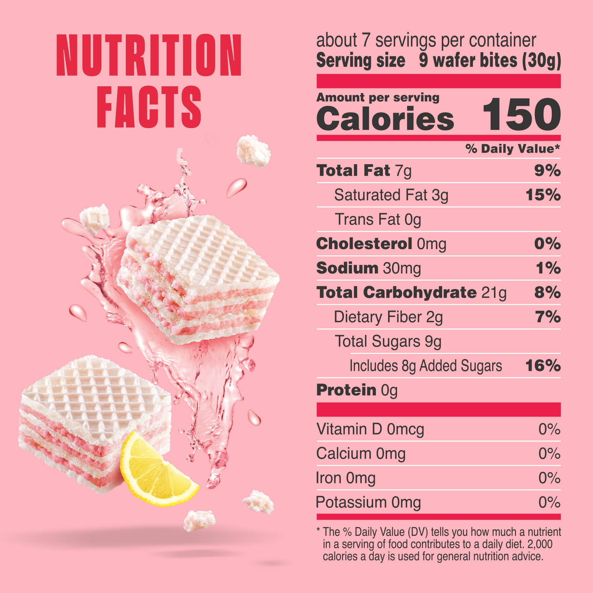 (6 pack) Glutino Pink Lemonade Wafer Bites, Gluten Free Wafer Cookies, 7 oz.