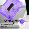 thumbnail image 6 of Decase Shockproof Case for iPad Air 11 Inch M3 2025/M2 2024 (Air 7th/6th Generation), Military Grade Protection Rotating Stand Hand Strap Shoulder Strap Kids Friendly Bumper Rugged Case,Purple, 6 of 9