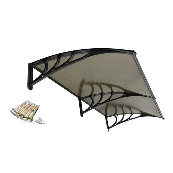 SUPER DEAL 40"x 80" Window Door Entry Awning Polycarbonate Cover Front Door Outdoor Patio Canopy Sun shetter (White)