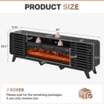 thumbnail image 2 of Sonegra Fireplace TV Stand with 40" Electric Fireplace, Mid Century Modern Entertainment Center with Led Lights for 90" TVs , Wood Media Console with Slatted Sliding Doors for Living Room, Black, 2 of 7