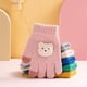 thumbnail image 4 of Guantes para niños, otoño e invierno, para niños y niñas, con dibujos de osos, resistentes al frío, cálidos, de punto de lana de cinco dedos para bebés, 4 of 6