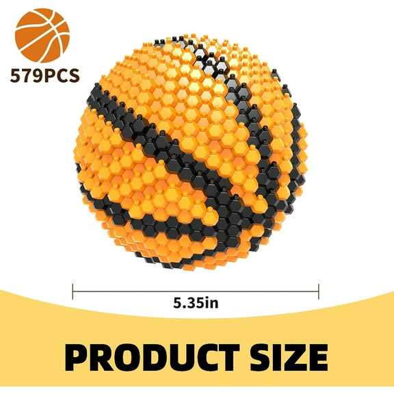 579 Pieces Basketball Building Block Set - Adults STEM Decorative Toy for Spatial Skills Development