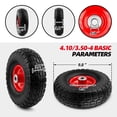 thumbnail image 3 of 10-Inch Flat-Free Tires – 4-Pack Solid Rubber Wheels – Universal Replacement for Hand Trucks, Carts, Dollies – Never Go Flat – 5/8" Bore, 2.25" Hub Width (RED), 3 of 7