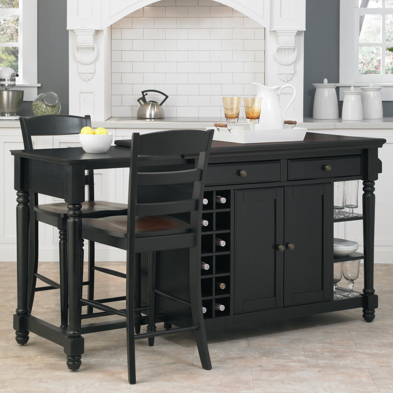 Home Styles Grand Torino Kitchen Island Two Stools Walmartcom Walmartcom