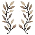 thumbnail image 1 of 2 Pzas Metal Leaf Wall Decor, Arte de Pared Botánico Rústico de Granja, Decoración Vintage de Vid con Rama de Olivo y Hoja para Sala de Estar, Entrada, Recámara, Exterior, 1 of 7