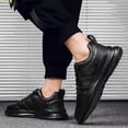 thumbnail image 4 of Xfvqtps Mens Sneakers Lace Up Lightweight Breathable Outdoor Running Walking PU Shoes Fashion Sports Shoes Casual Sneakers Cotton Shoes Black, 4 of 7