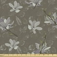 thumbnail image 1 of Floral Upholstery Fabric by the Yard, Classic Retro Abstract Flower Branches Weathered Spotted Leaves Pattern, Decorative Fabric for DIY and Home Accents, Taupe Dusk Olive Green by Ambesonne, 1 of 5