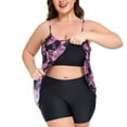 thumbnail image 5 of RELLECIGA Women's Adjustable Straps Mesh Tankini Swimsuit 2 piece Bathing Suits Plus Size Swimwear with Swim Shorts, 5 of 8