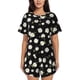 thumbnail image 1 of Fotbe Daisies Flowers Conjunto de Pijama Estampado para Mujer, 2 Piezas, Ropa de Dormir con Camiseta de Manga Corta y Shorts Suaves-XX-Large, 1 of 6