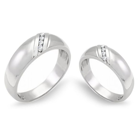 14k Yellow Gold His and Hers Round Cut Diamond Band 0.30ct.tw. Size 14