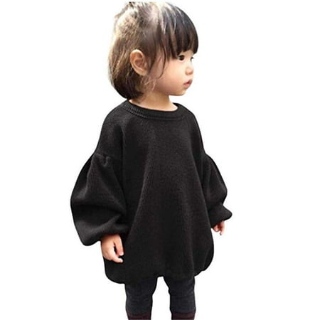 

Kids Girl Long Lantern Sleeve Pullover Blouse Shirts Sweaters Tops Sweatshirts Outwear Baby Clothes 1-6Y